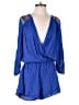 Moa Moa 100% Rayon Color Block Blue Romper Size L - photo 1