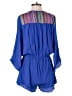 Moa Moa 100% Rayon Color Block Blue Romper Size L - photo 2