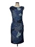 Connected Apparel Graphic Blue Cocktail Dress Size 12 - photo 1