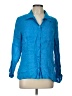 Dana Buchman 100% Linen Blue 3/4 Sleeve Button-Down Shirt Size 10 - photo 1