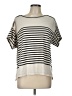 Max Studio Stripes Ivory Short Sleeve T-Shirt Size L (estimated) - photo 1