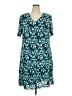 Connected Apparel Print Teal Casual Dress Size 20 - photo 1