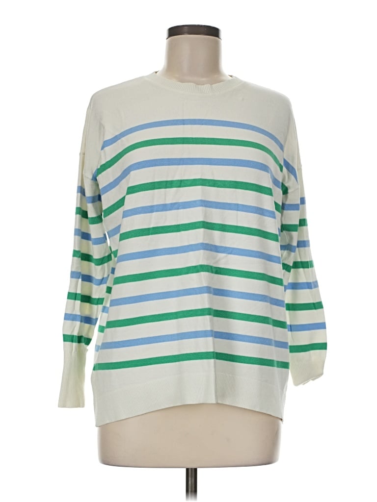 Pre-owned Ann Taylor Loft Pullover Sweater In White
