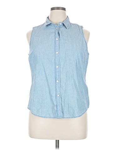 J.Crew Factory Store Sleeveless Button-Down Shirt (view 1)