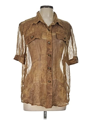 Cache 3/4 Sleeve Button-Down Shirt (view 1)