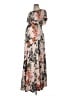 Pink Blush Floral Tan Pink Cocktail Dress Size M (estimated) - photo 1