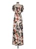 Pink Blush Floral Tan Pink Cocktail Dress Size M (estimated) - photo 2