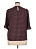 CeCe Houndstooth Burgundy Short Sleeve Blouse Size XL - photo 2