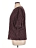CeCe Houndstooth Burgundy Short Sleeve Blouse Size XL - photo 5