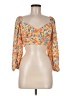 L Space 100% Viscose Orange 3/4 Sleeve Blouse Size M - photo 1