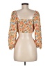 L Space 100% Viscose Orange 3/4 Sleeve Blouse Size M - photo 2