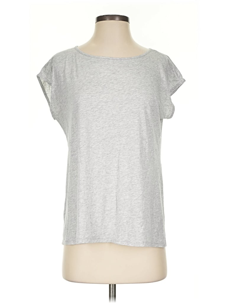 Pre-owned Ann Taylor Loft Short Sleeve T-shirt In Silver
