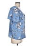 Iz Byer 100% Polyester Blue Short Sleeve Blouse Size L - photo 4