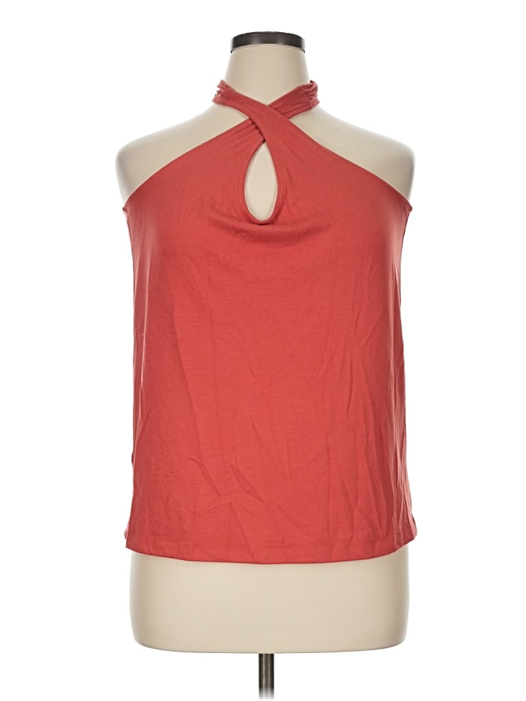 Pre-owned Ann Taylor Loft Tank Top Red Halter Neckline Tops