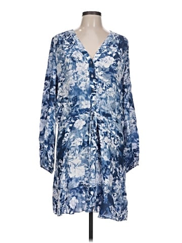 Madewell Tie-Waist Mini Shirtdress in Floral Crepe (view 1)