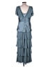Patra 100% Polyester Solid Gray Teal Cocktail Dress Size 12 - photo 2