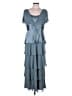 Patra 100% Polyester Solid Gray Teal Cocktail Dress Size 12 - photo 1