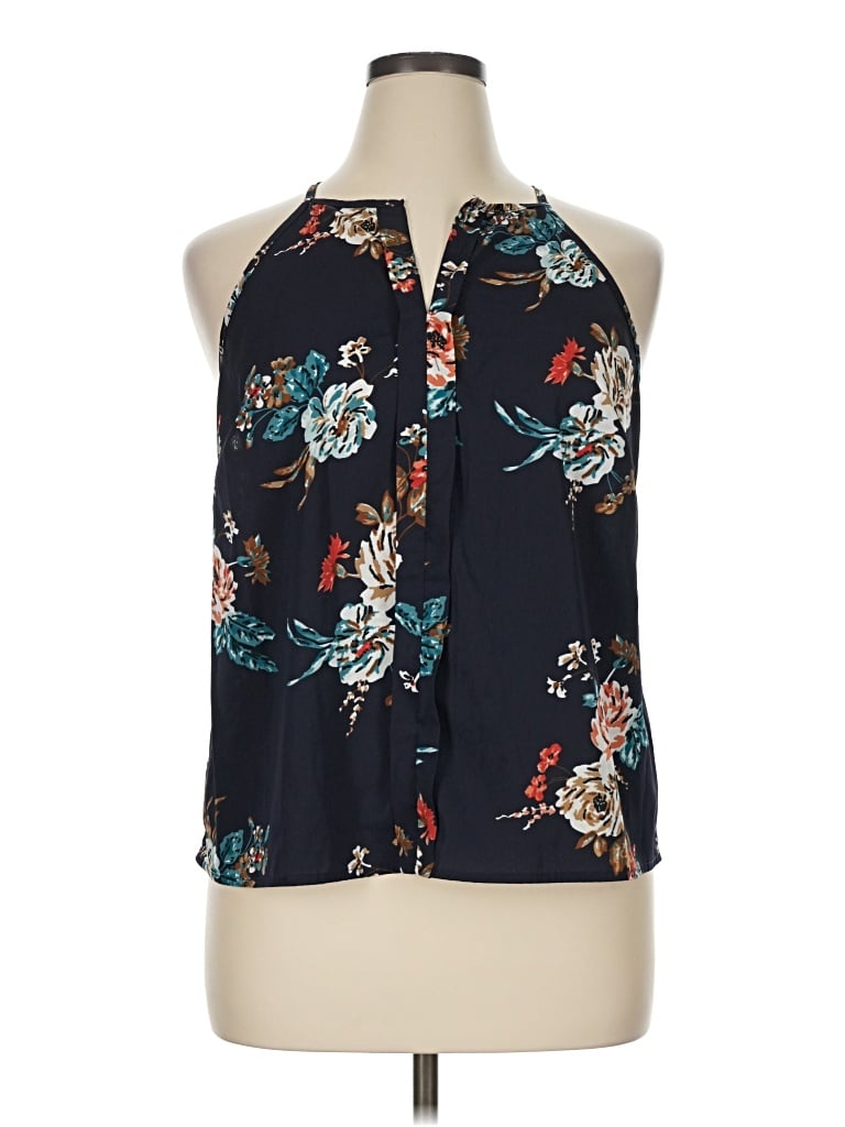 Pre-owned Shein Curve Sleeveless Blouse In Blue