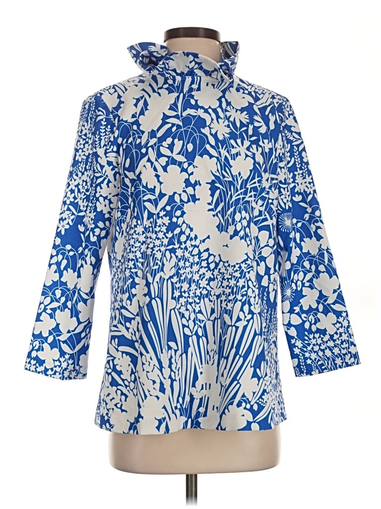 Pre-owned Tuckernuck 3/4 Sleeve Blouse In Blue