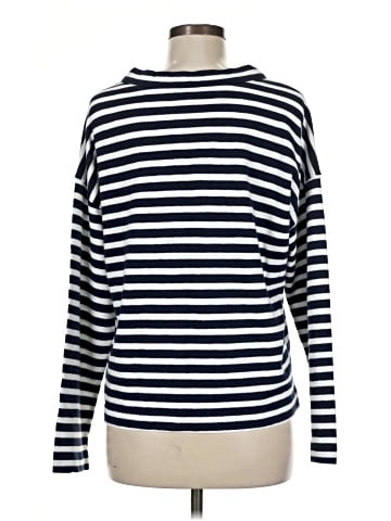 Madewell Lace-Up Long-Sleeve Tee in Stripe (view 2)