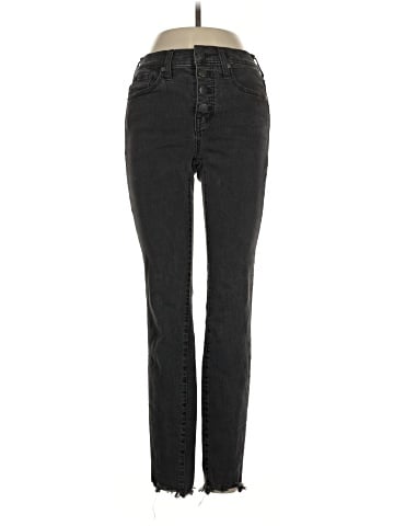 Madewell 9" Mid-Rise Skinny Jeans in Berkeley Black: Button-Through Edition (view 1)