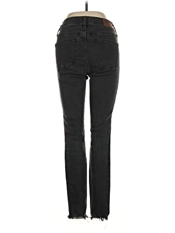 Madewell 9" Mid-Rise Skinny Jeans in Berkeley Black: Button-Through Edition (view 2)