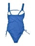 Unbranded Solid Blue One Piece Swimsuit Size S - photo 2
