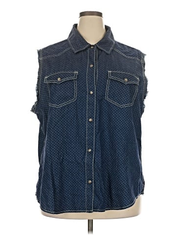 Seven7 Sleeveless Button-Down Shirt (view 1)