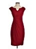 Connected Apparel Solid Burgundy Cocktail Dress Size 4 (petite) - photo 1