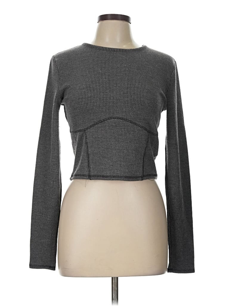 Pre-owned Wild Fable Long Sleeve T-shirt In Gray