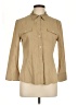 Theory Tan 3/4 Sleeve Button-Down Shirt Size L - photo 1