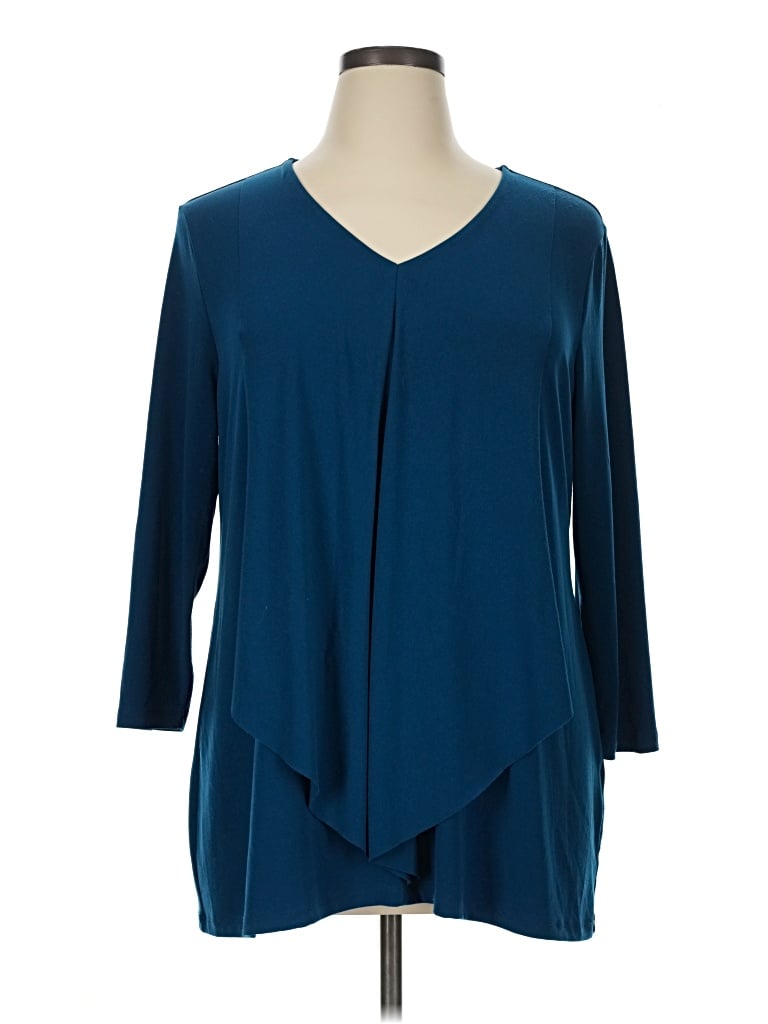 Pre-owned Alfani 3/4 Sleeve Blouse In Blue