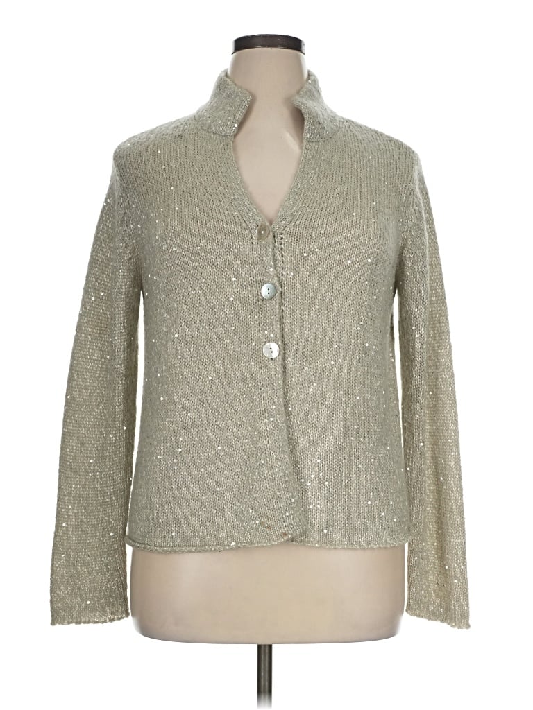 Pre-owned Jjill Cardigan Sweater In Silver
