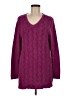 Karen Scott 100% Cotton Chevron-herringbone Purple Pullover Sweater Size M - photo 1