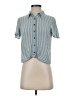 Rewind 100% Rayon Stripes Blue Short Sleeve Blouse Size S - photo 1