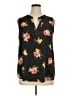 Papermoon 100% Polyester Floral Black Sleeveless Blouse Size 1X - photo 1