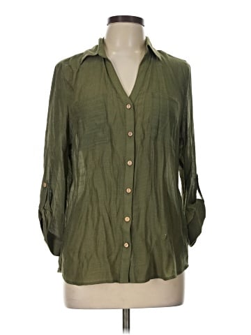 BCX 3/4 Sleeve Button-Down Shirt (view 1)