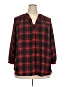 Vince Camuto 100% Polyester Plaid Red 3/4 Sleeve Blouse Size 2X - photo 1