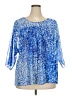 MICHAEL Michael Kors Blue 3/4 Sleeve Blouse Size 2X - photo 1