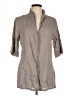 NaraCamicie Gray 3/4 Sleeve Button-Down Shirt Size 12 (V) - photo 1