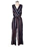 Ellison 100% Polyester Stripes Blue Jumpsuit Size L - photo 1