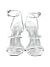 Schutz Metallic Silver White Sandals Size 6 - photo 2