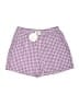 Anrabess 100% Rayon Checkered-gingham Purple Shorts Size M - photo 1