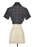 John Galt Plaid Black Purple Short Sleeve Blouse Size XXS (estimated) - photo 2