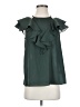 Parker 100% Polyester Solid Green Short Sleeve Blouse Size S - photo 1