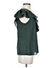 Parker 100% Polyester Solid Green Short Sleeve Blouse Size S - photo 4
