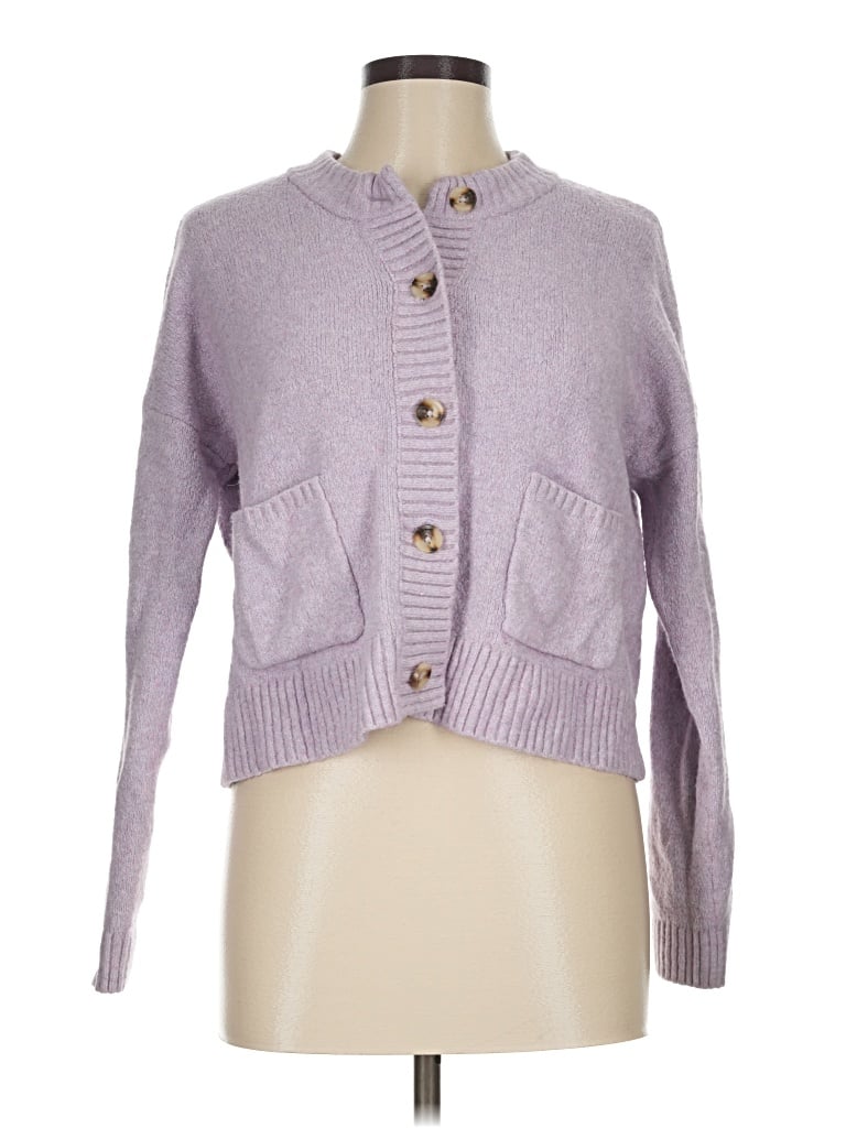 Pre-owned Madewell Cardigan Sweater In Purple