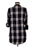 Express Plaid Black 3/4 Sleeve Button-Down Shirt Size M - photo 2