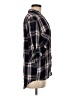 Express Plaid Black 3/4 Sleeve Button-Down Shirt Size M - photo 4