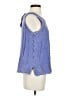 Umgee 100% Cotton Blue Sleeveless Blouse Size S - photo 4